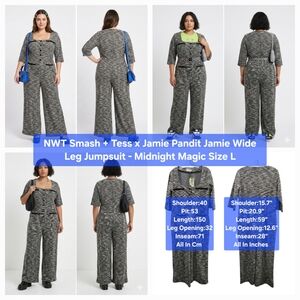 NWT Smash + Tess x Jamie Pandit Jamie Wide Leg Jumpsuit - Midnight Magic Size L